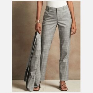 Banana Republic Ryan Straight Pant Gray Glen Plaid